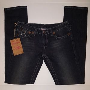 True Religion Dark Straight Leg Jeans rn# 112790